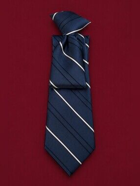 3/$30 Vtg SEARS 1980s Blue and White  Striped Slim Clip-on Tie